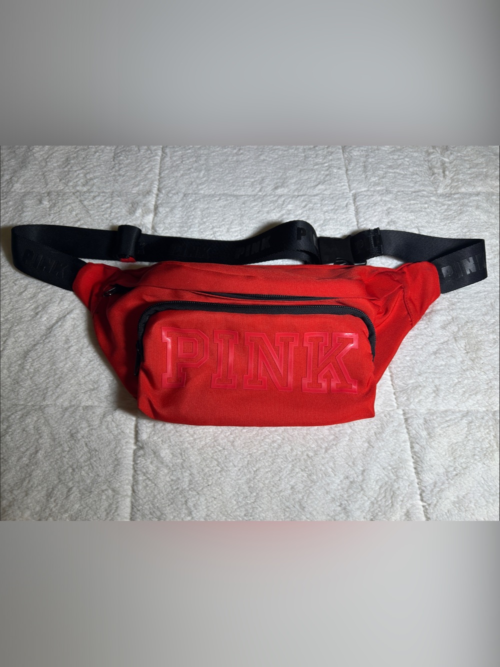 PINK Victoria's Secret Bright Red Logo Belt Bag